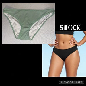 Shade & shore women’s bikini bottom Large 12 14 bathing suit  light green